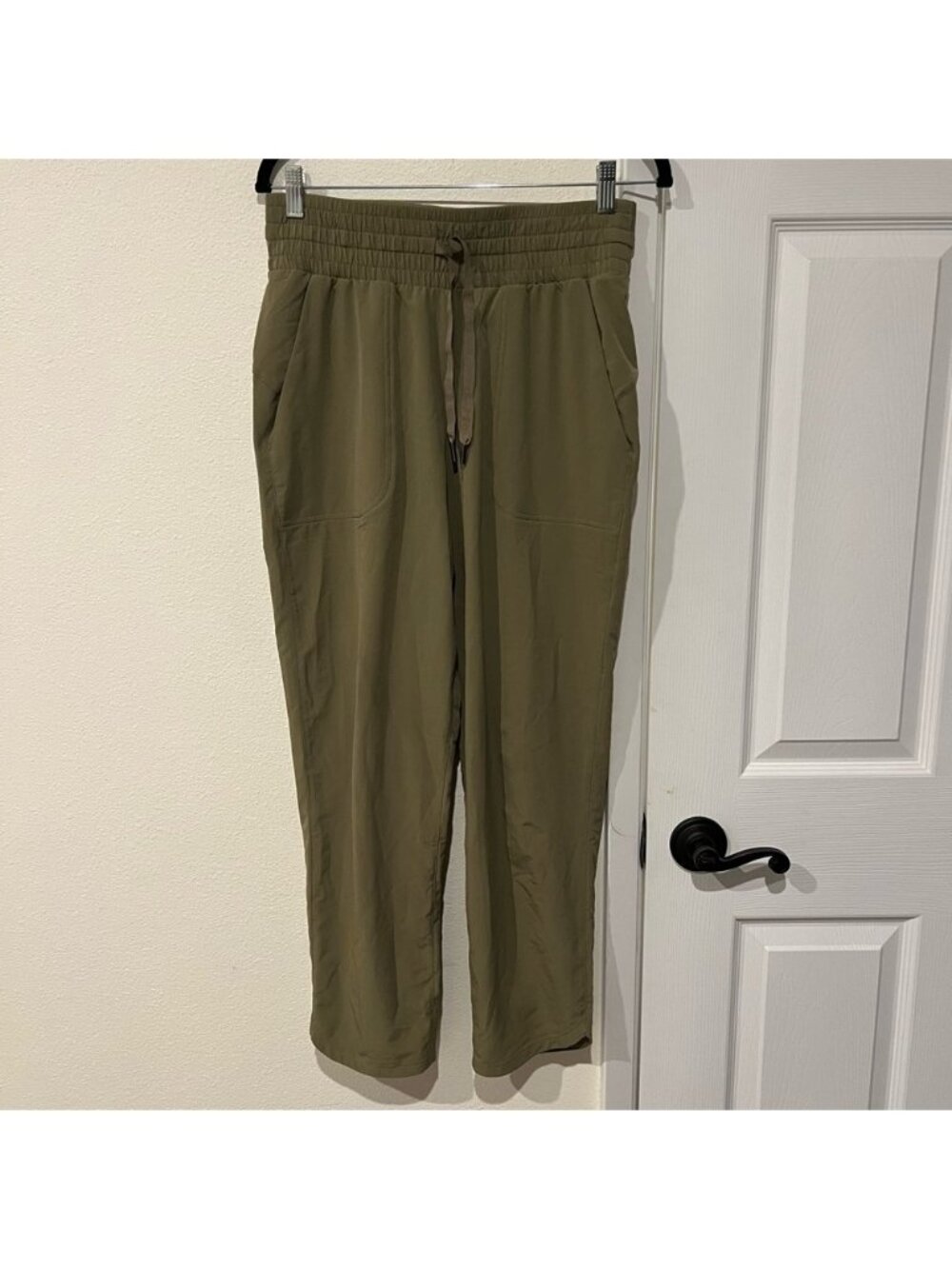 Spanx Tapered Lounge High Rise Olive Green Pants Size Medium